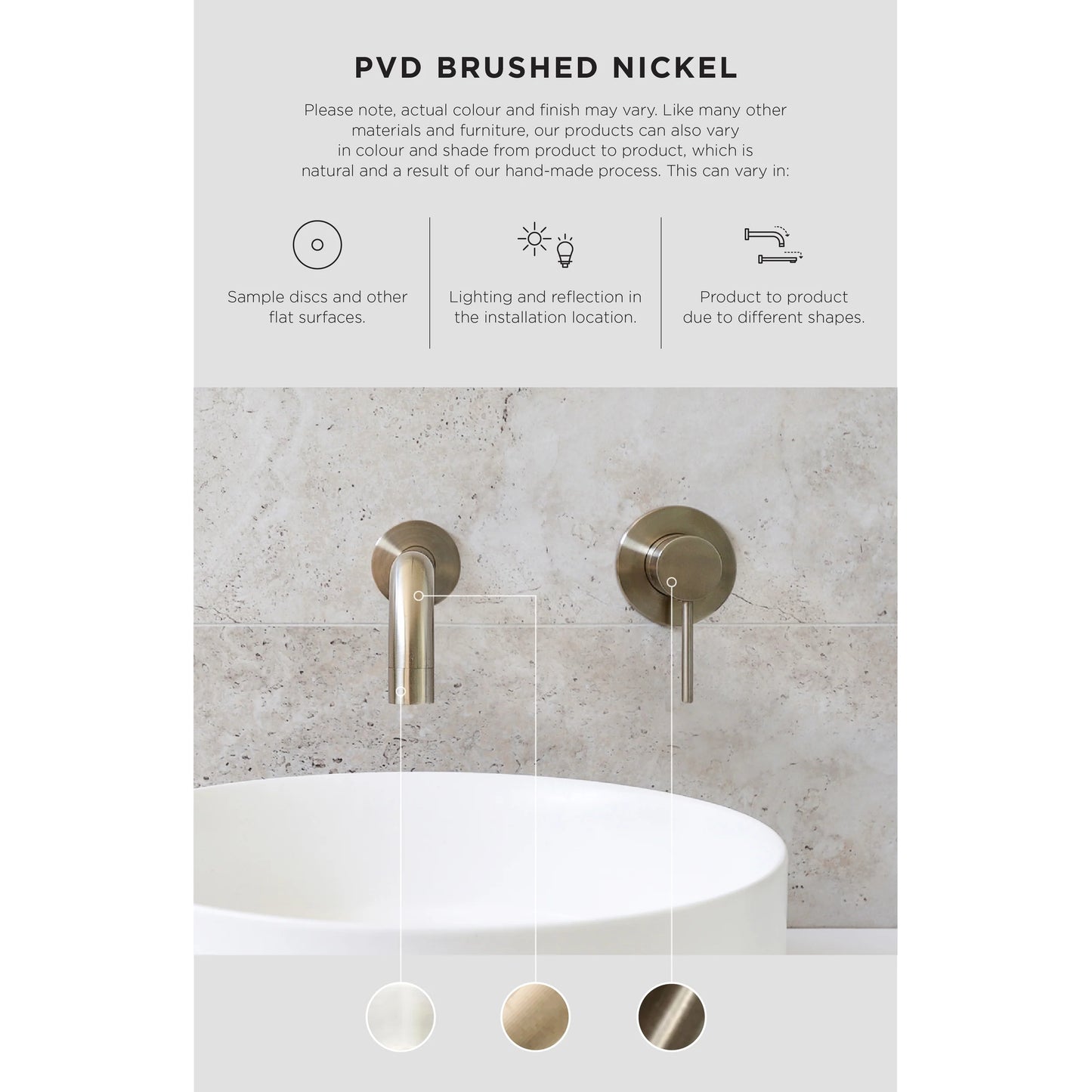 Round Hand Shower on Fixed Bracket - Brushed Nickel
