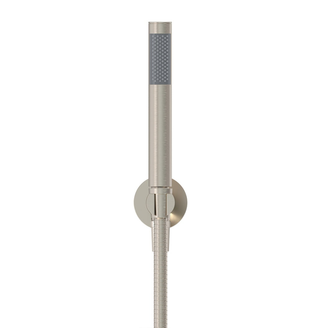 Round Hand Shower on Fixed Bracket - Brushed Nickel