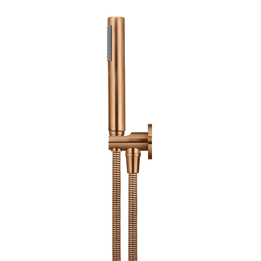 Round Hand Shower on Fixed Bracket - Lustre Bronze