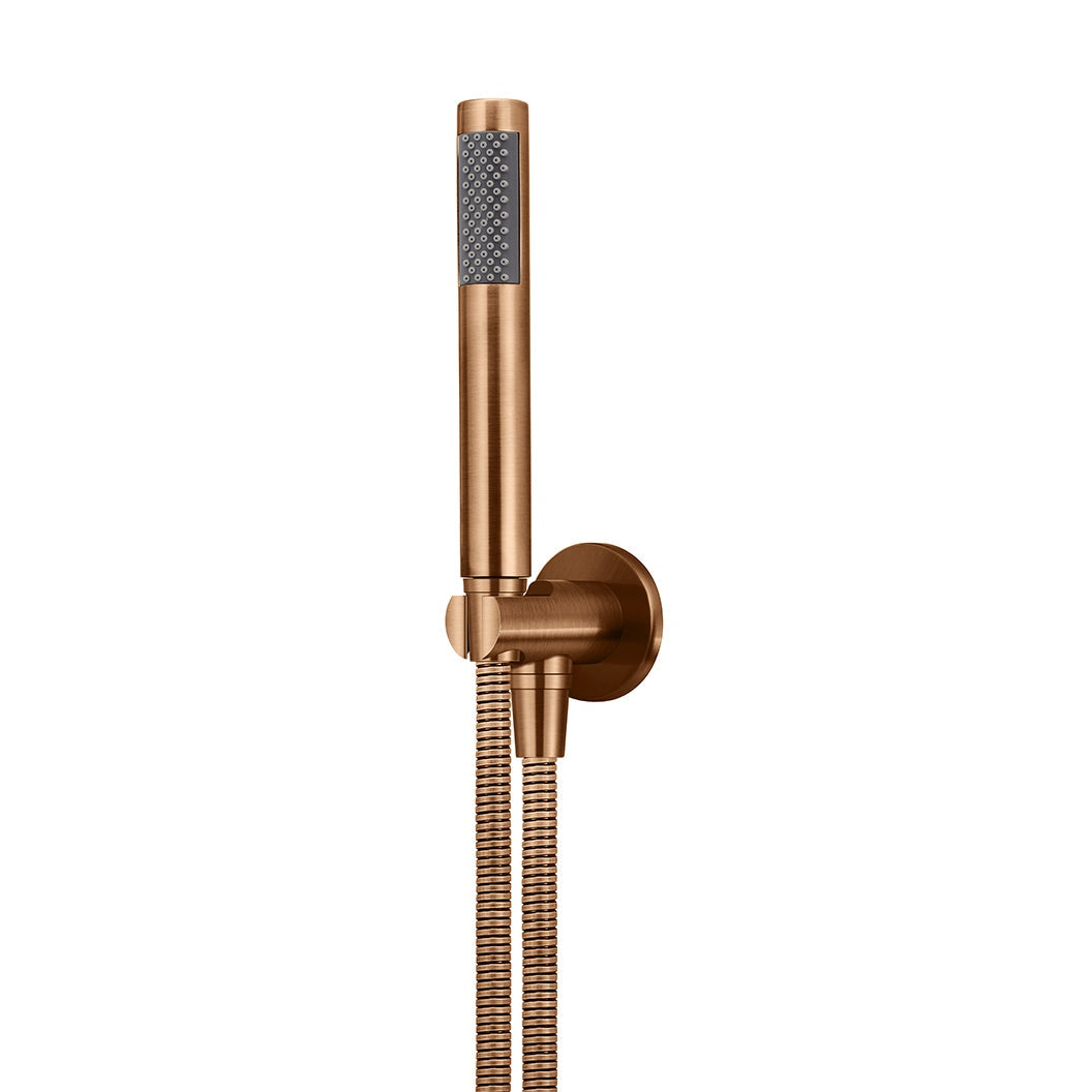 Round Hand Shower on Fixed Bracket - Lustre Bronze