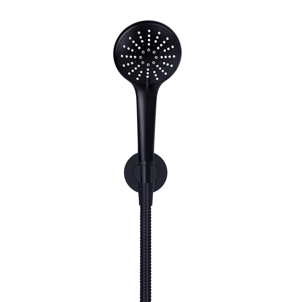 Round Three Function Hand Shower on Fixed Bracket - Matte Black