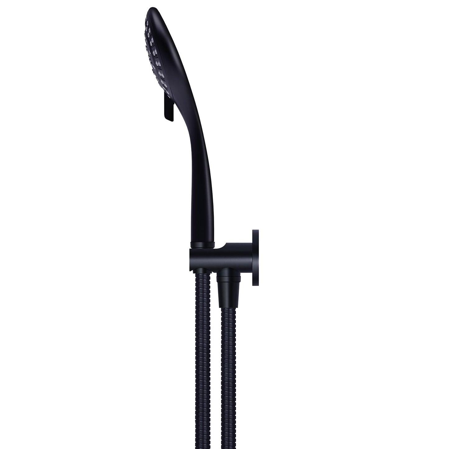 Round Three Function Hand Shower on Fixed Bracket - Matte Black