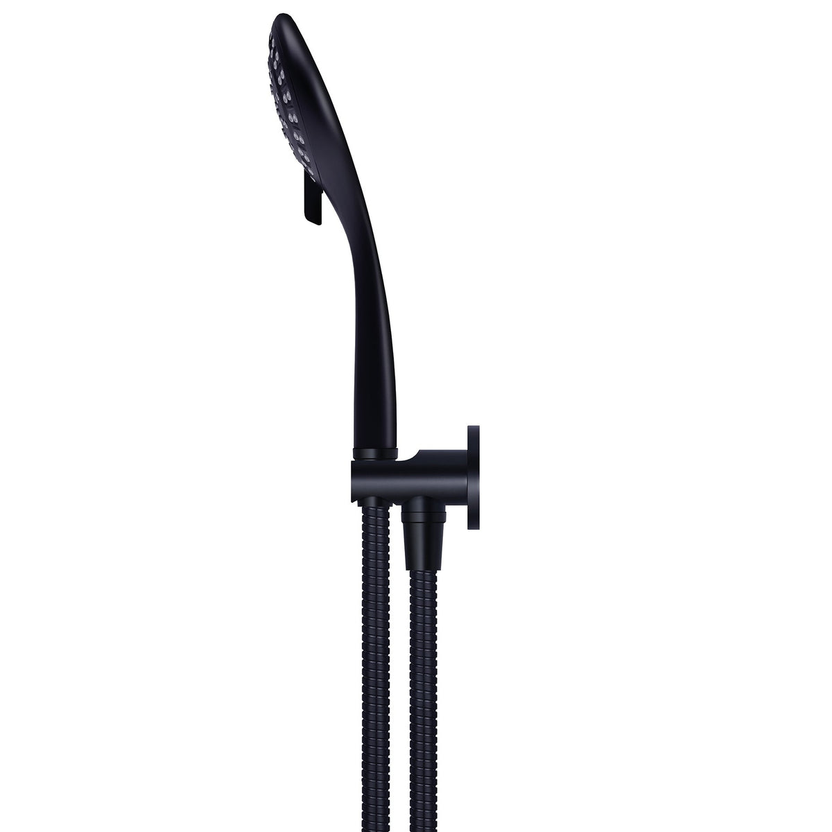 Round Three Function Hand Shower on Fixed Bracket - Matte Black