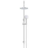 200mm Round Overhead Shower Rail, Three Function Hand Shower - rear mounting detail