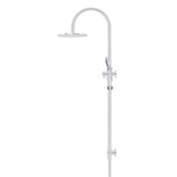 200mm Round Overhead Shower Rail, Three Function Hand Shower - Polished Chrome