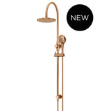 200mm Round Overhead Shower Rail, Three Function Hand Shower