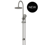 200mm Round Overhead Shower Rail, Three Function Hand Shower - finish and profile close-up (31 of 35)