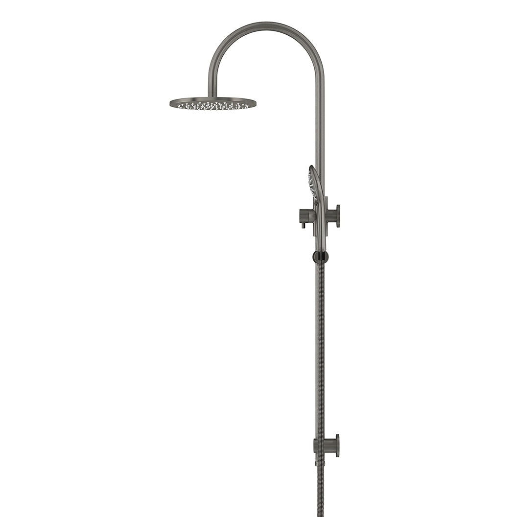 200mm Round Overhead Shower Rail, Three Function Hand Shower - front view (33 of 35)
