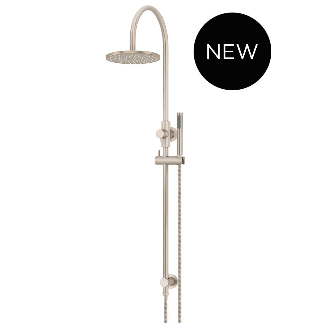 200mm Round Overhead Shower Set, Single Function Hand Shower in Polished Chrome - front view