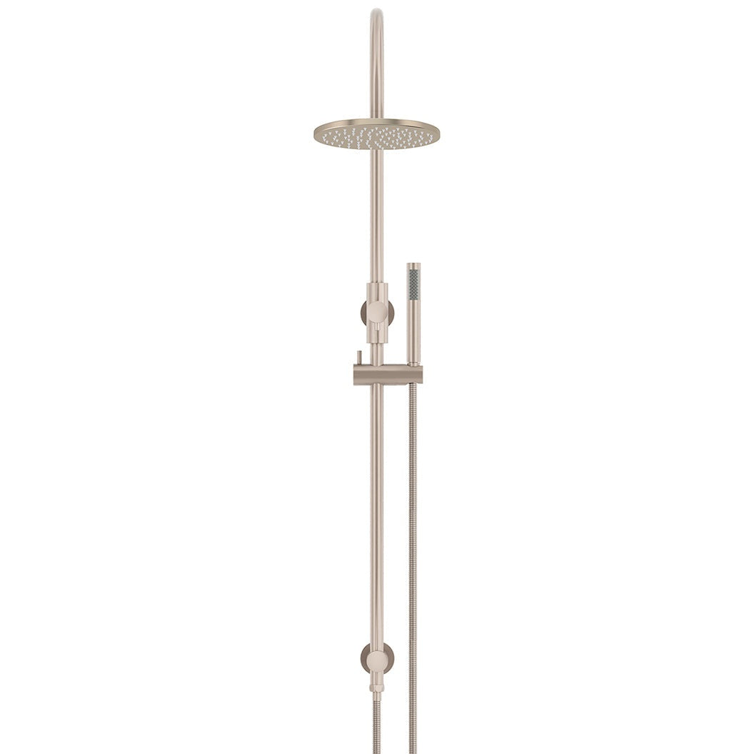 200mm Round Overhead Shower Set, Single Function Hand Shower in Polished Chrome - angled product view