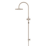 200mm Round Overhead Shower Set, Single Function Hand Shower - Champagne