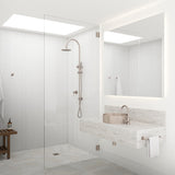 200mm Round Overhead Shower Set, Single Function Hand Shower - Champagne