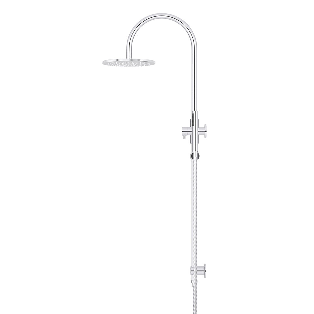 200mm Round Overhead Shower Set, Single Function Hand Shower - Polished Chrome