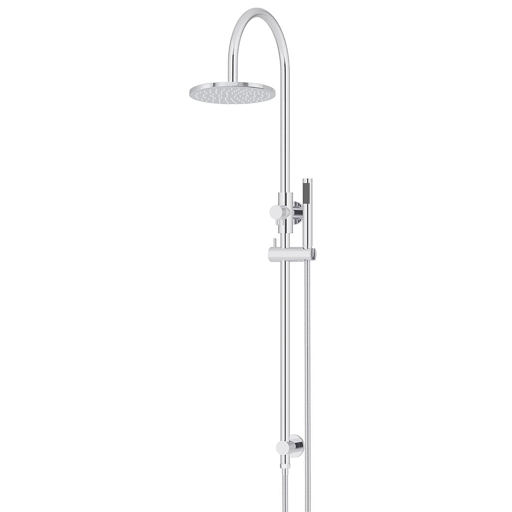 200mm Round Overhead Shower Set, Single Function Hand Shower - Polished Chrome