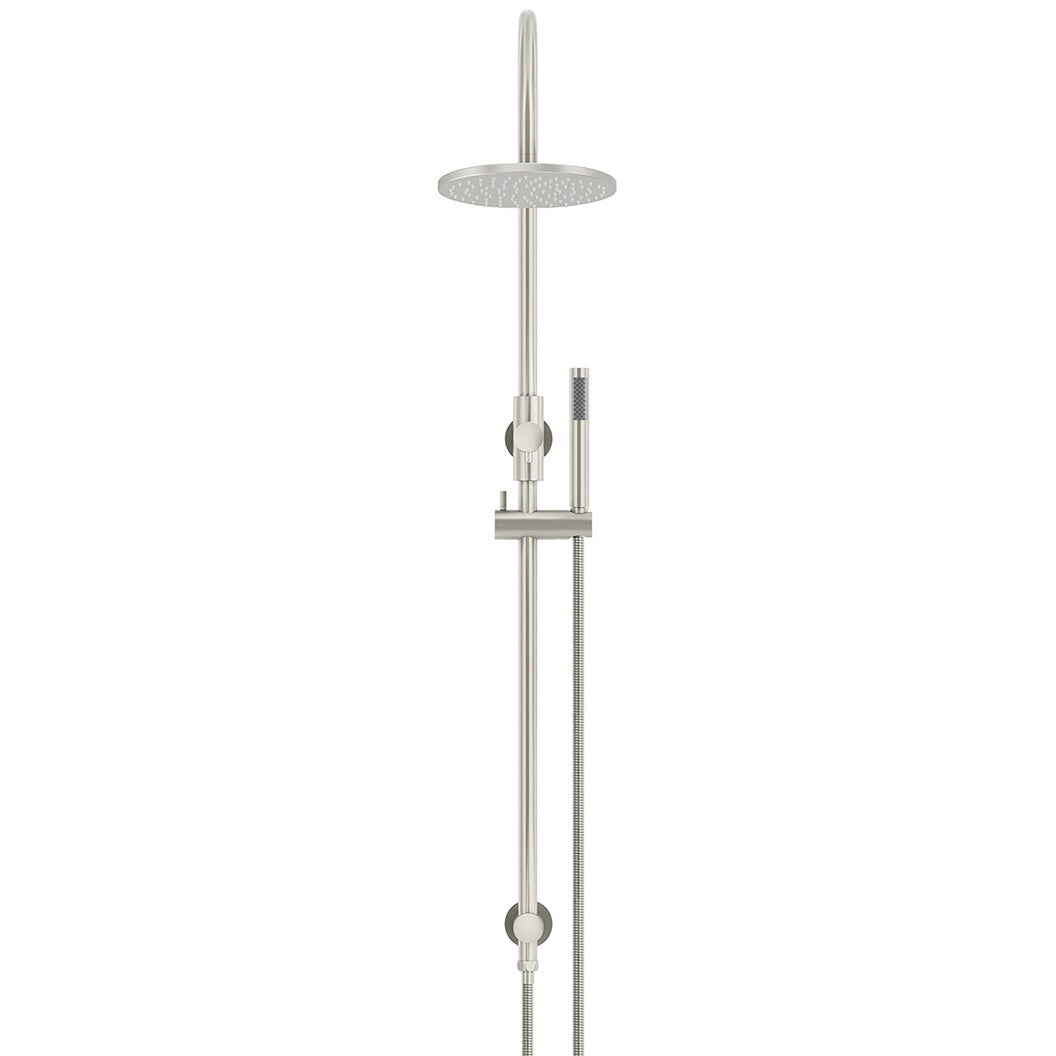 200mm Round Overhead Shower Set, Single Function Hand Shower - Brushed Nickel
