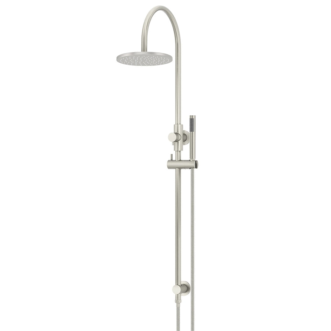 200mm Round Overhead Shower Set, Single Function Hand Shower - Brushed Nickel