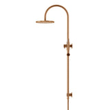 200mm Round Overhead Shower Set, Single Function Hand Shower in Tiger Bronze - alternative product view
