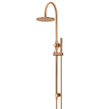 200mm Round Overhead Shower Set, Single Function Hand Shower - Lustre Bronze