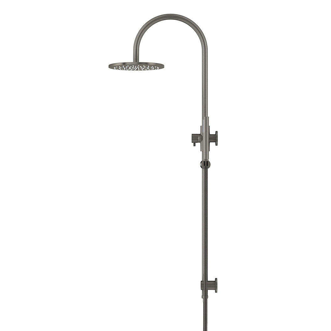 200mm Round Overhead Shower Set, Single Function Hand Shower - Shadow