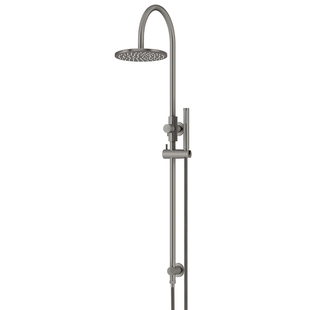 200mm Round Overhead Shower Set, Single Function Hand Shower - Shadow