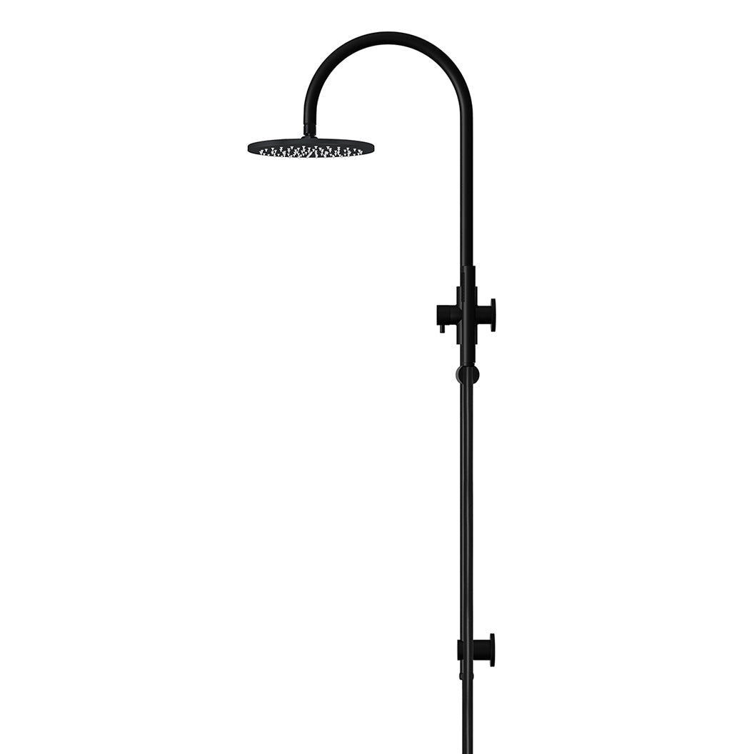 200mm Round Overhead Shower Set, Single Function Hand Shower - Matte Black