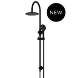 200mm Round Overhead Shower Rail, Three Function Hand Shower