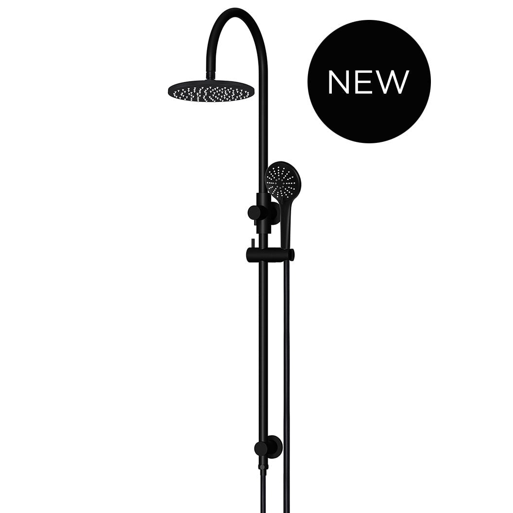 200mm Round Overhead Shower Rail, Three Function Hand Shower