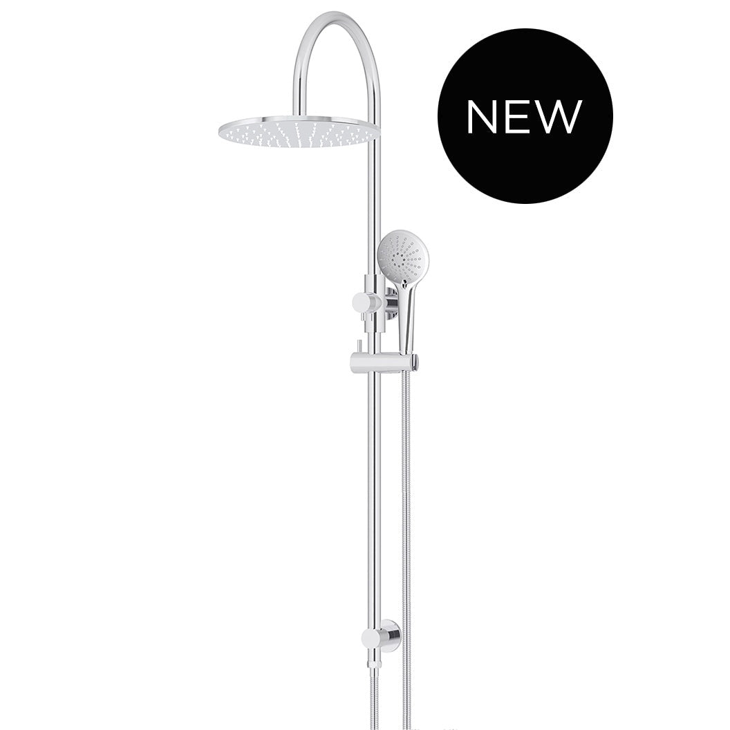 300mm Round Overhead Shower Rail, Three Function Hand Shower