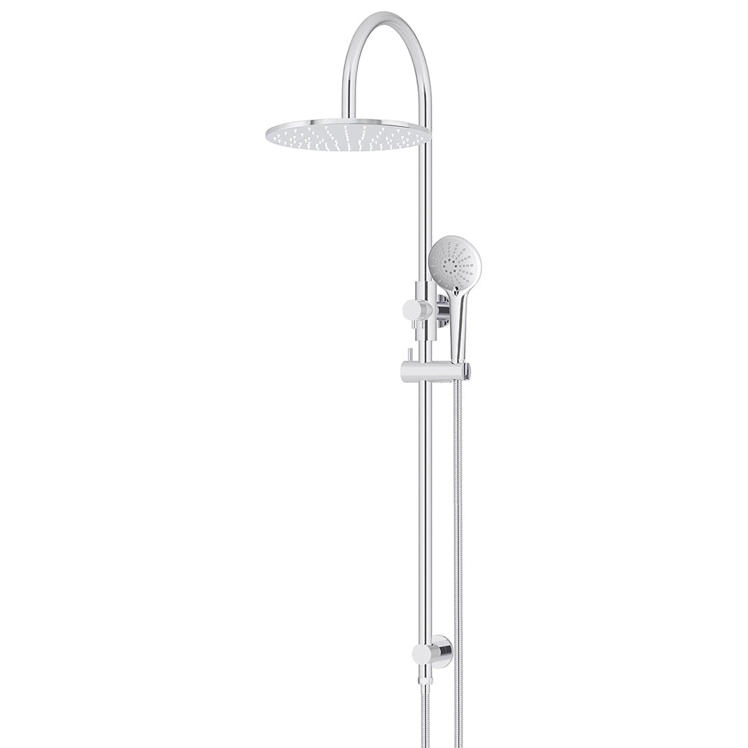 300mm Round Overhead Shower Rail, Three Function Hand Shower - full product view