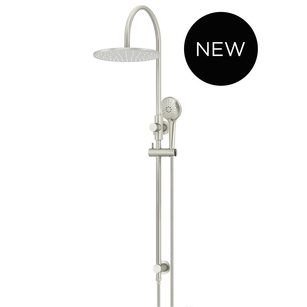 300mm Round Overhead Shower Rail, Three Function Hand Shower