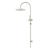 300mm Round Overhead Shower Rail, Three Function Hand Shower - Brushed Nickel