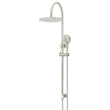 300mm Round Overhead Shower Rail, Three Function Hand Shower - Brushed Nickel