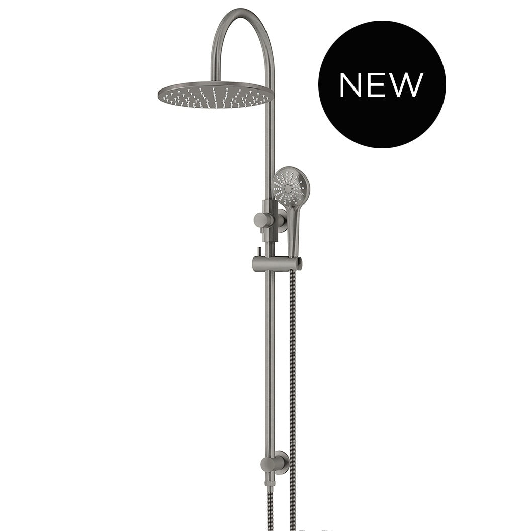 300mm Round Overhead Shower Rail, Three Function Hand Shower