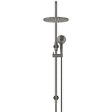 300mm Round Overhead Shower Rail, Three Function Hand Shower - Shadow
