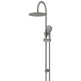 300mm Round Overhead Shower Rail, Three Function Hand Shower - Shadow