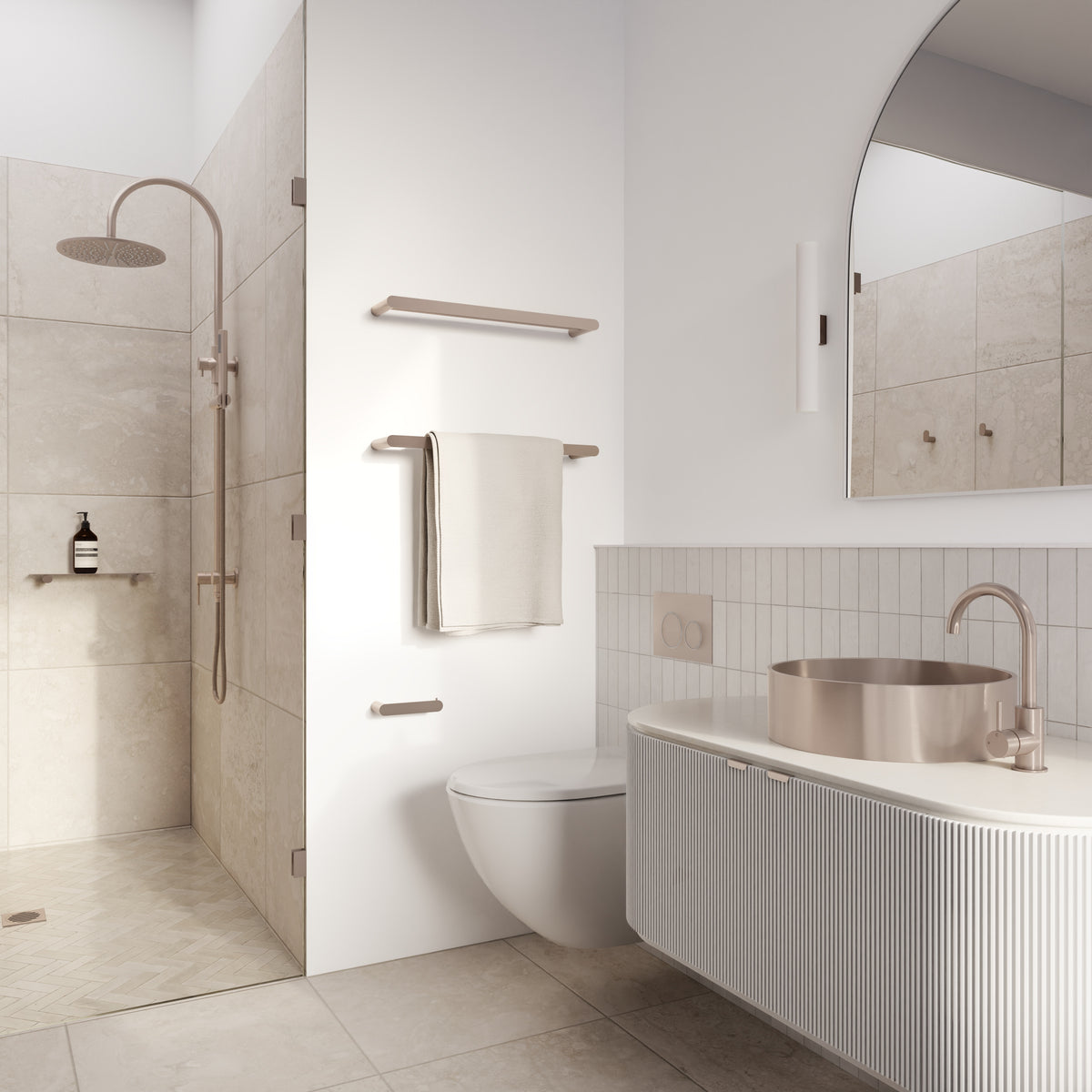 300mm Round Overhead Shower Set, Single Function Hand Shower in Polished Chrome - alternative product view
