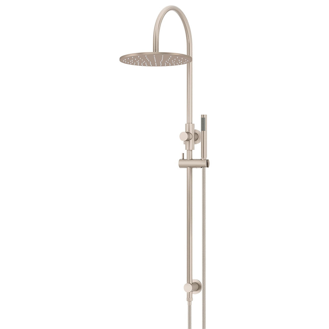 300mm Round Overhead Shower Set, Single Function Hand Shower - Champagne