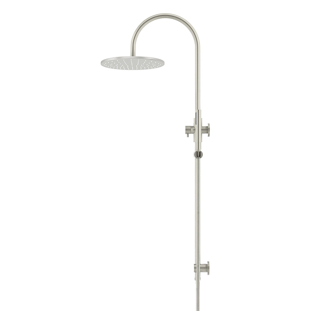 300mm Round Overhead Shower Set, Single Function Hand Shower - Brushed Nickel