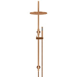 300mm Round Overhead Shower Set, Single Function Hand Shower - Lustre Bronze