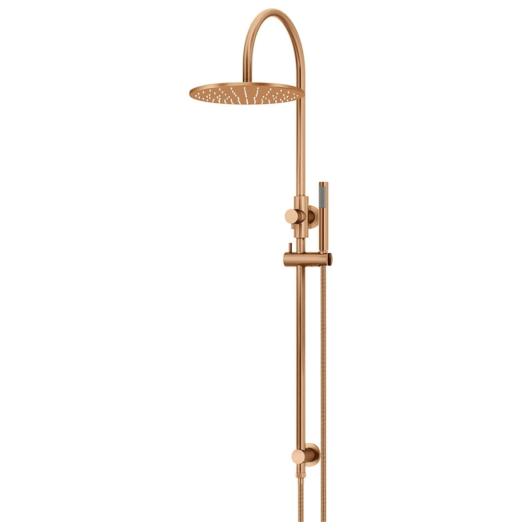 300mm Round Overhead Shower Set, Single Function Hand Shower - Lustre Bronze