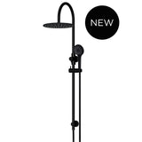 300mm Round Overhead Shower Rail, Three Function Hand Shower - front view