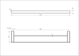 Nova Double Towel Rail 600mm - Matte Black