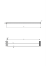 Nova Double Towel Rail 750mm - Matte Black
