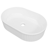Timberline Oval Flute Above Counter Basin 490mm Gloss White - image 2