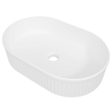 Timberline Oval Flute Above Counter Basin 490mm Matte White - image 2