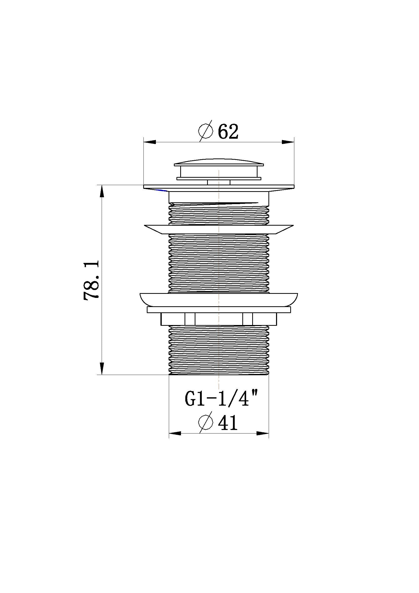 Pop Up Waste 32mm Non-Overflow - Matte Black