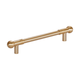 Momo Parla Bar Pull 160mm in Brushed Satin Brass - finish and profile close-up