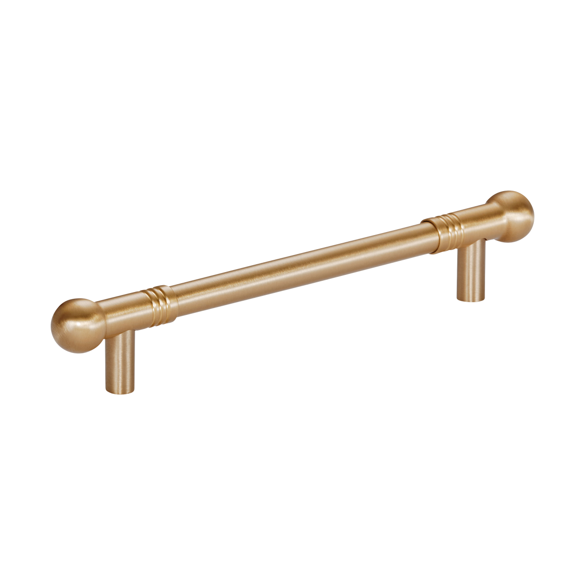 Momo Parla Bar Pull 160mm in Brushed Satin Brass - finish and profile close-up