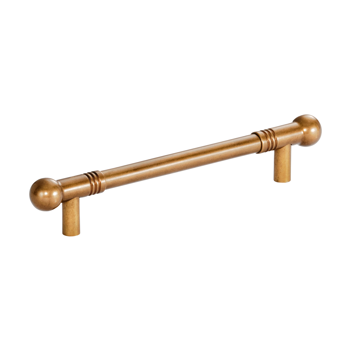 Momo Parla Bar Pull 160mm in Old Burnished Brass - front view