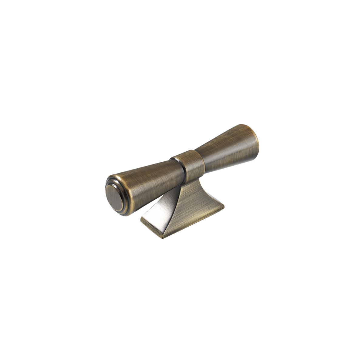 Momo Pembrey T Knob 80mm in Dark Brushed Brass - angled product view